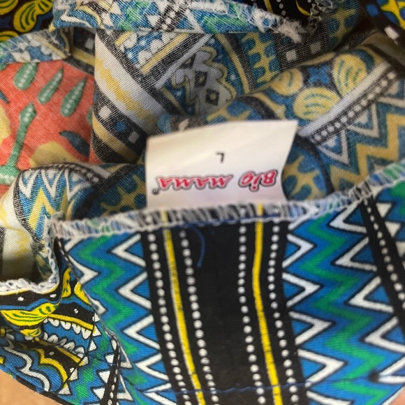 Orange colorful dashiki 100% cotton LARGE - Picture 3 of 4